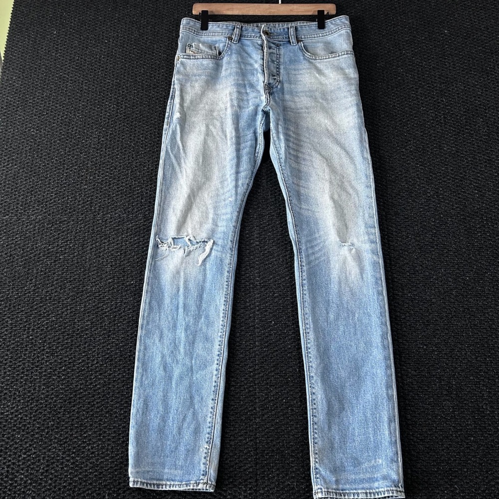Diesel Buster Wash 0842H‎ Stretch Tapered Jeans Blue Mens 31x32 Distressed